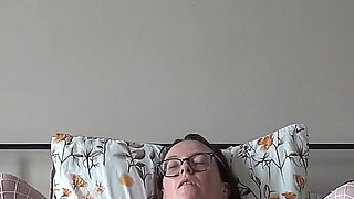 Nurse in White Fishnet Stocking Playing with Vibrator