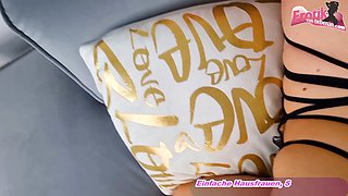 German curvy amateur teen make homemade fucktape with jizz swallow point of view