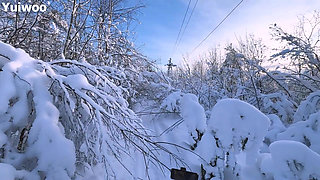 -30c It's Very Cold, but the Cute Russian Girl Wants Ice Cream in Her Mouth