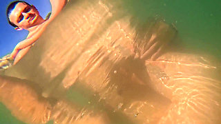 Naked in Blue Water Playful Day with My Lover