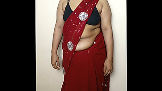 Beautiful Girl Red Saree Big Boobs Press - Indian Desi Hot Video