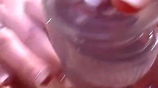 German bbw blonde strokes her big tits in the presence of a watcher who films her masturbating her pussy with sex toys