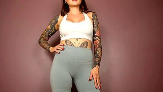 Seductive workout wear teasing by goddess Flora Vanity