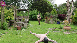 Slave Husband Flogged - Outdoor Bondage