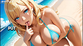 Sola the Hot Beach Blonde Slut Harem Girl Towel Cowgirl Carry Fuck Doggy Cum on Tits 4k