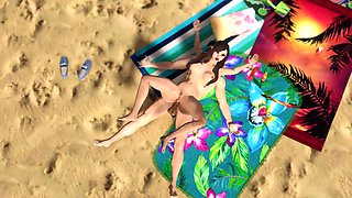 Hot porno! dune buggy, topical beach and crazy glorious brunette