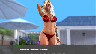 Angel of innocence: topless massage by the pool ep 11