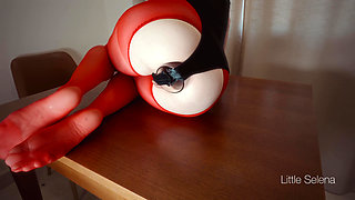 Anal Fisting in Red Pantyhose