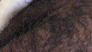 Hairy black pussy gets filled with white dick and hot cream