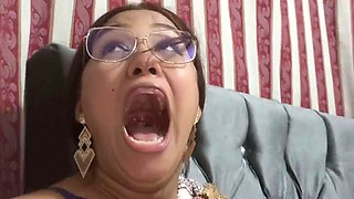 Busty Latina with Glasses on Sucks My Big Cock