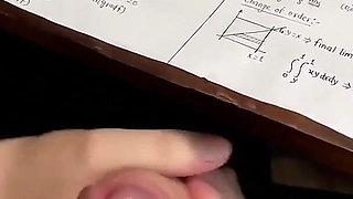 Busty Schoolgirl Handjob to a Classmate Under the Table at Math Class