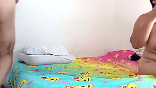 Pretty Chubby Desi Wife Gags on Cock While Tied up at Home