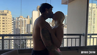 My Naughty Wife Waited for Me in Her Nightgown on the Apartment Balcony - I Ate Her Pussy