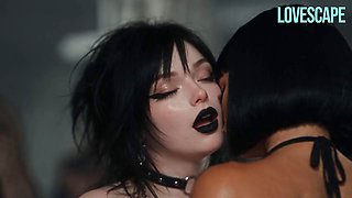 Lovescapes Big-Tits Big-Ass Hotties Spot a Horny Guy at the Wild Rave, Drag Him In