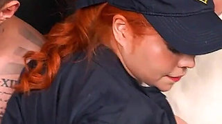 Latina Busty Cop Fucks Two Detainees and Her Partner - Celeste Alba