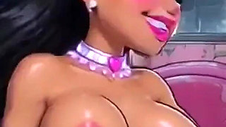 Funny Cartoon Girl Topless, Ai Animation