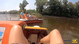 HUNT4K. In exchange for money bruiser allows stranger to fuck hot GF: Blowjob, Cowgirl  Big Tits Porn